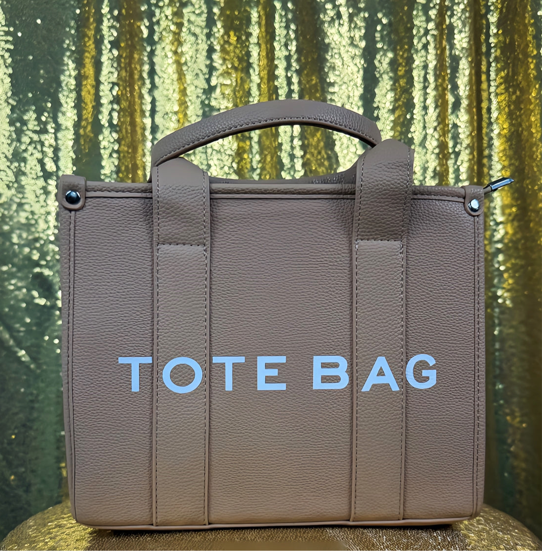 Faux Leather Small Tote Bag