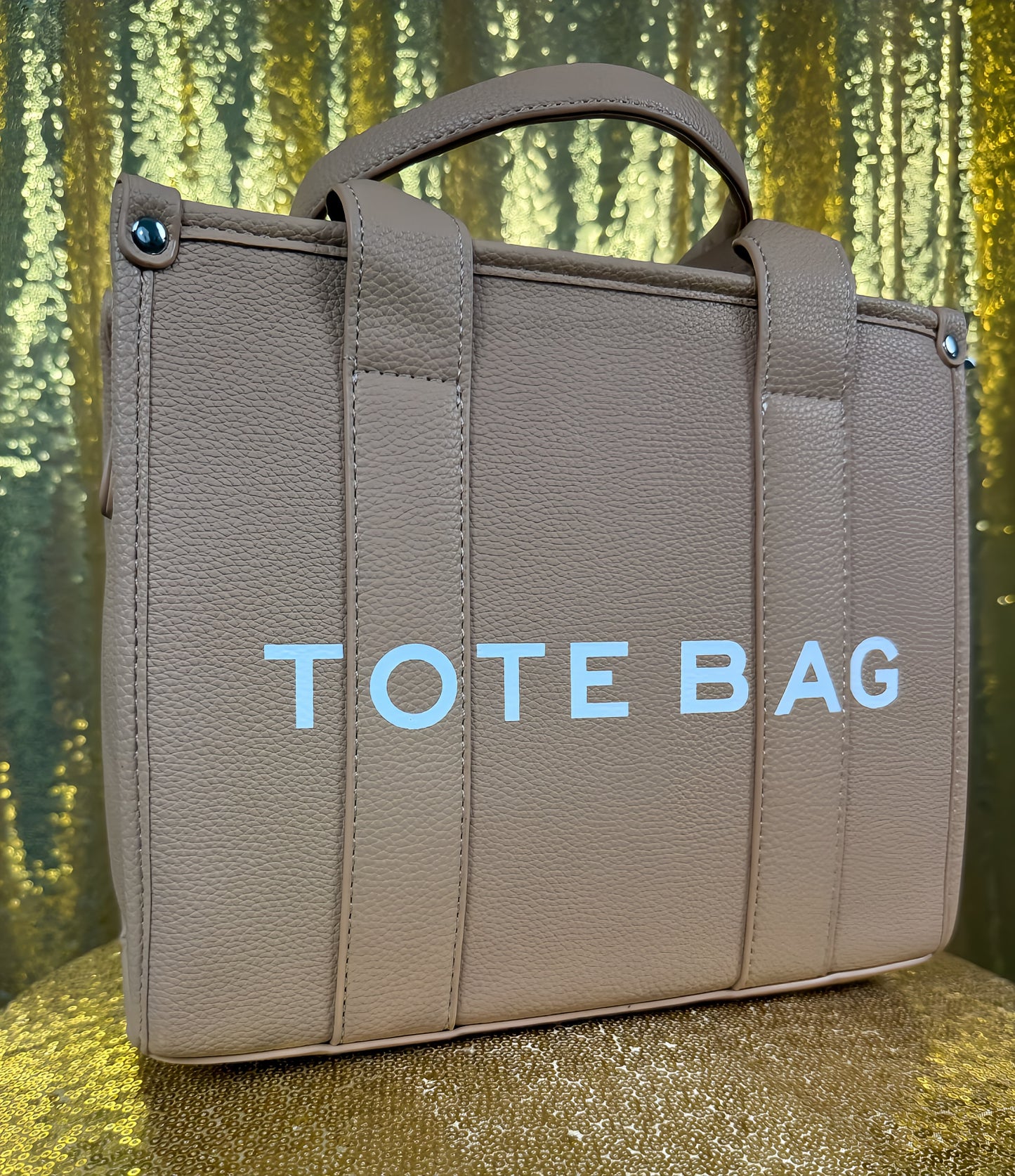 Faux Leather Small Tote Bag