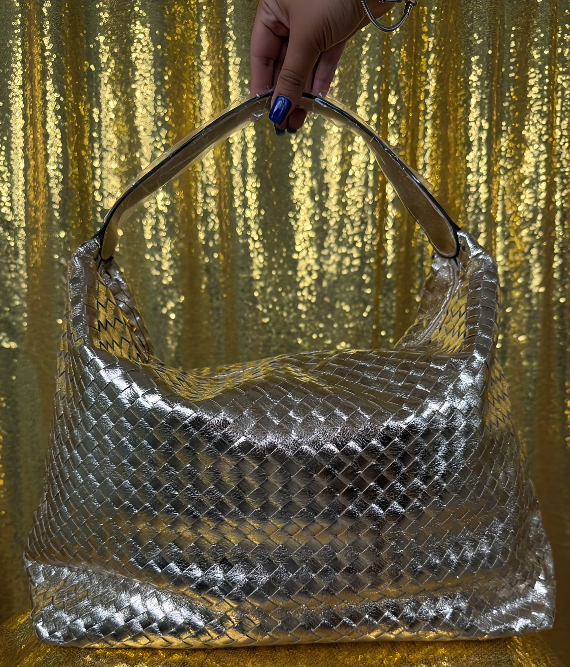 Luxe Weave Bag-Gold