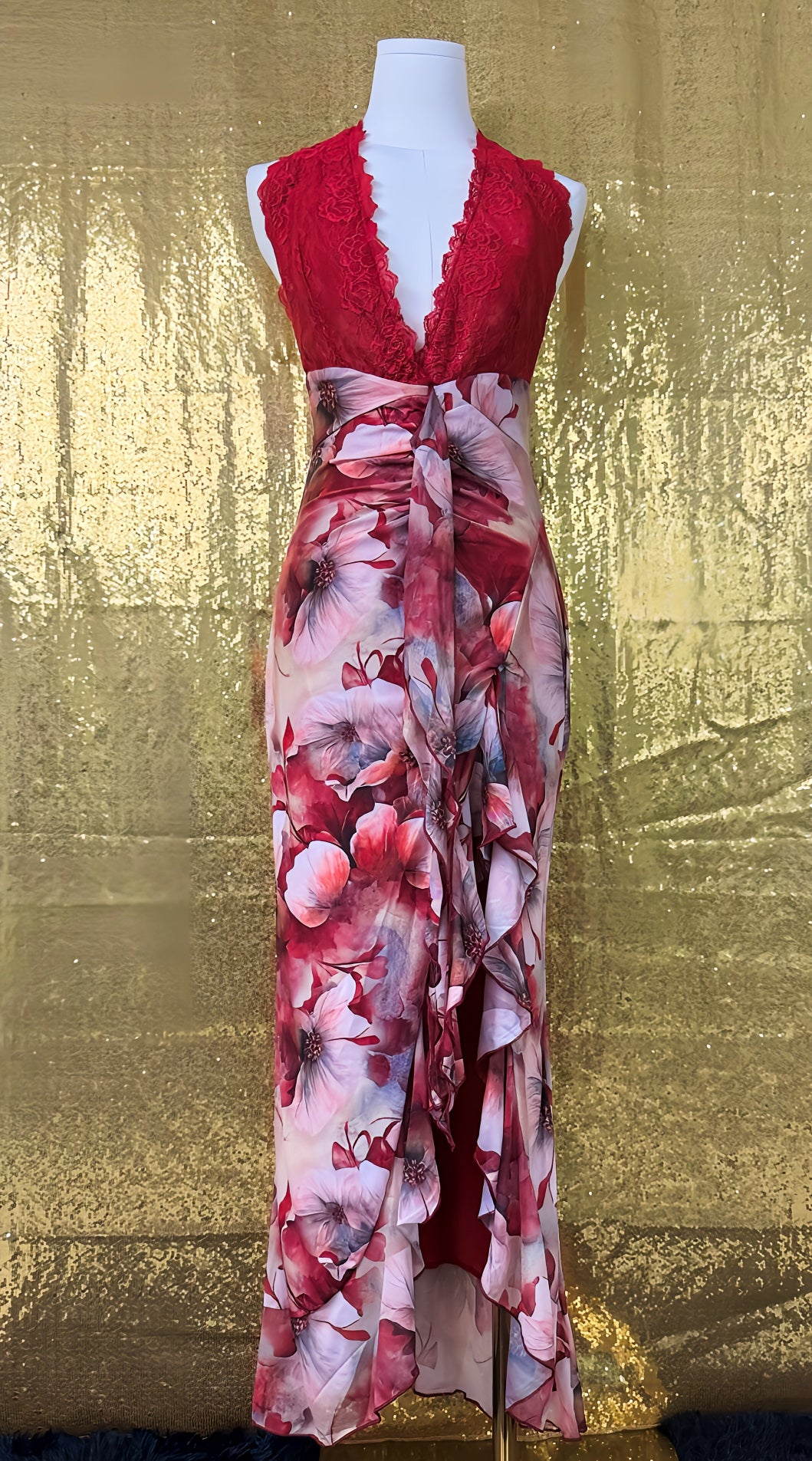 Red Heart Midi Dress