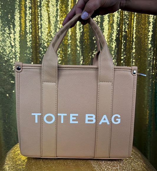 Faux Leather Small Tote Bag
